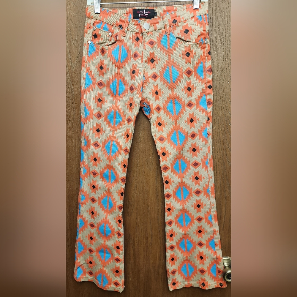 Fallon Taylor Aztec Patterned Flare Jeans
